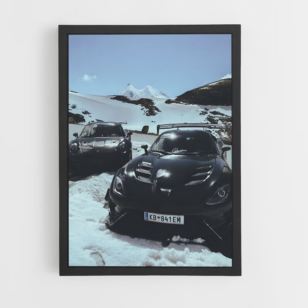 Poster Viper Noir dans la Neige – affiche Dodge (vue 2)